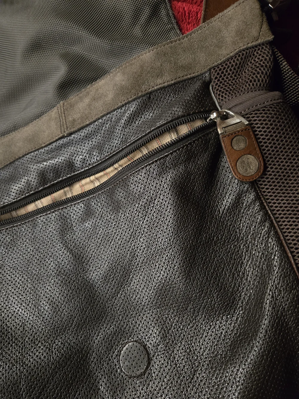 Cole Haan Black Messenger Laptop Bag with Brown Trim